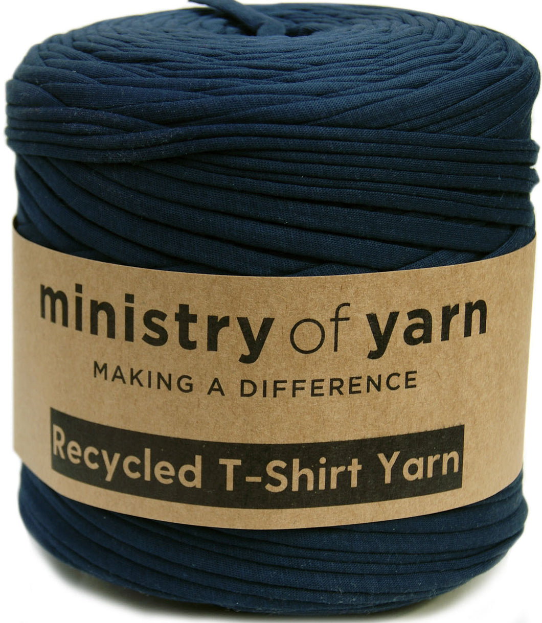 Dark blue recycled t-shirt yarn Australia