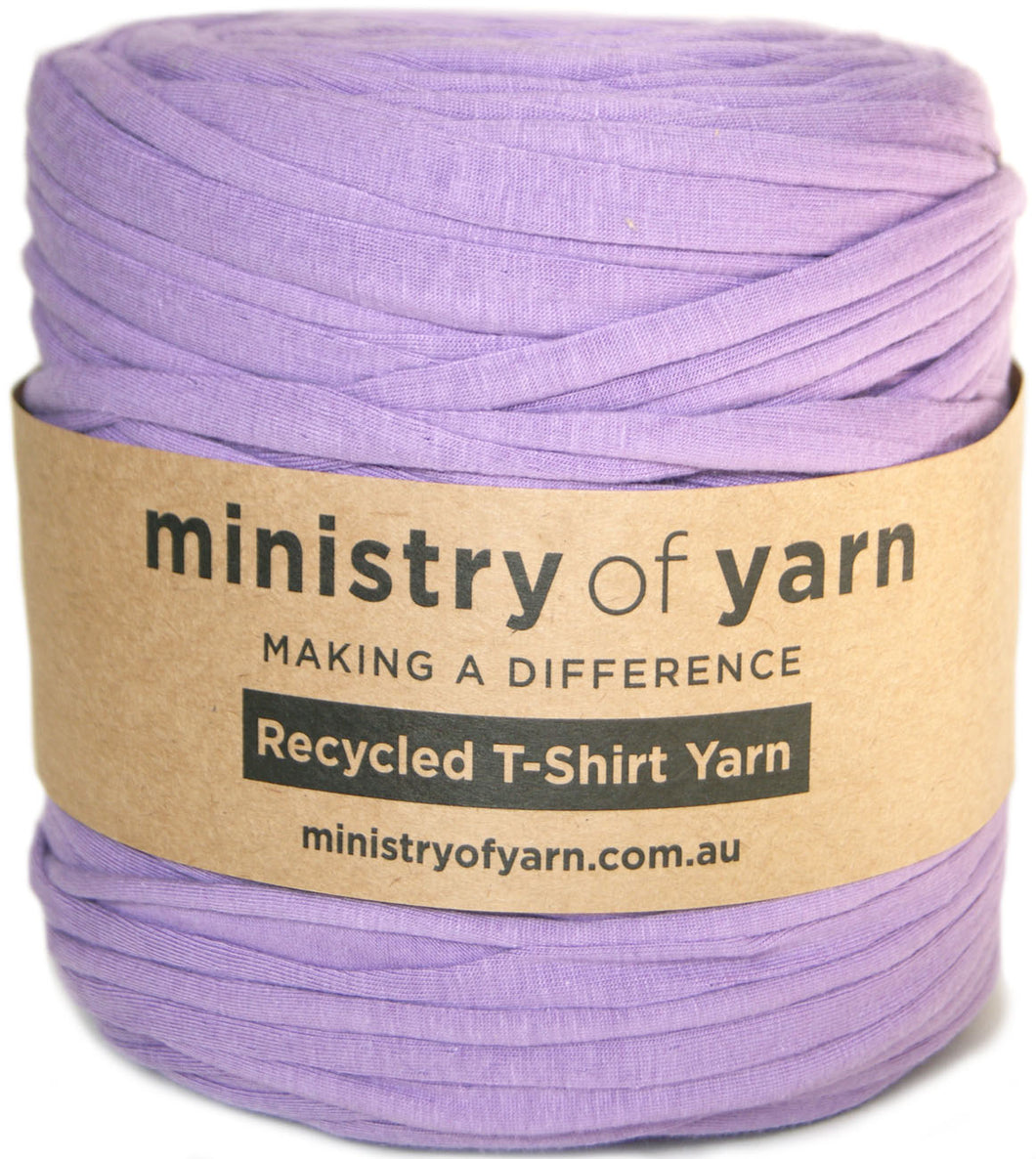 light purple recycled tshirt yarn Australia Ministry of Yarn
