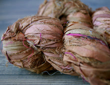 Golden honey sari silk ribbon yarn recycled