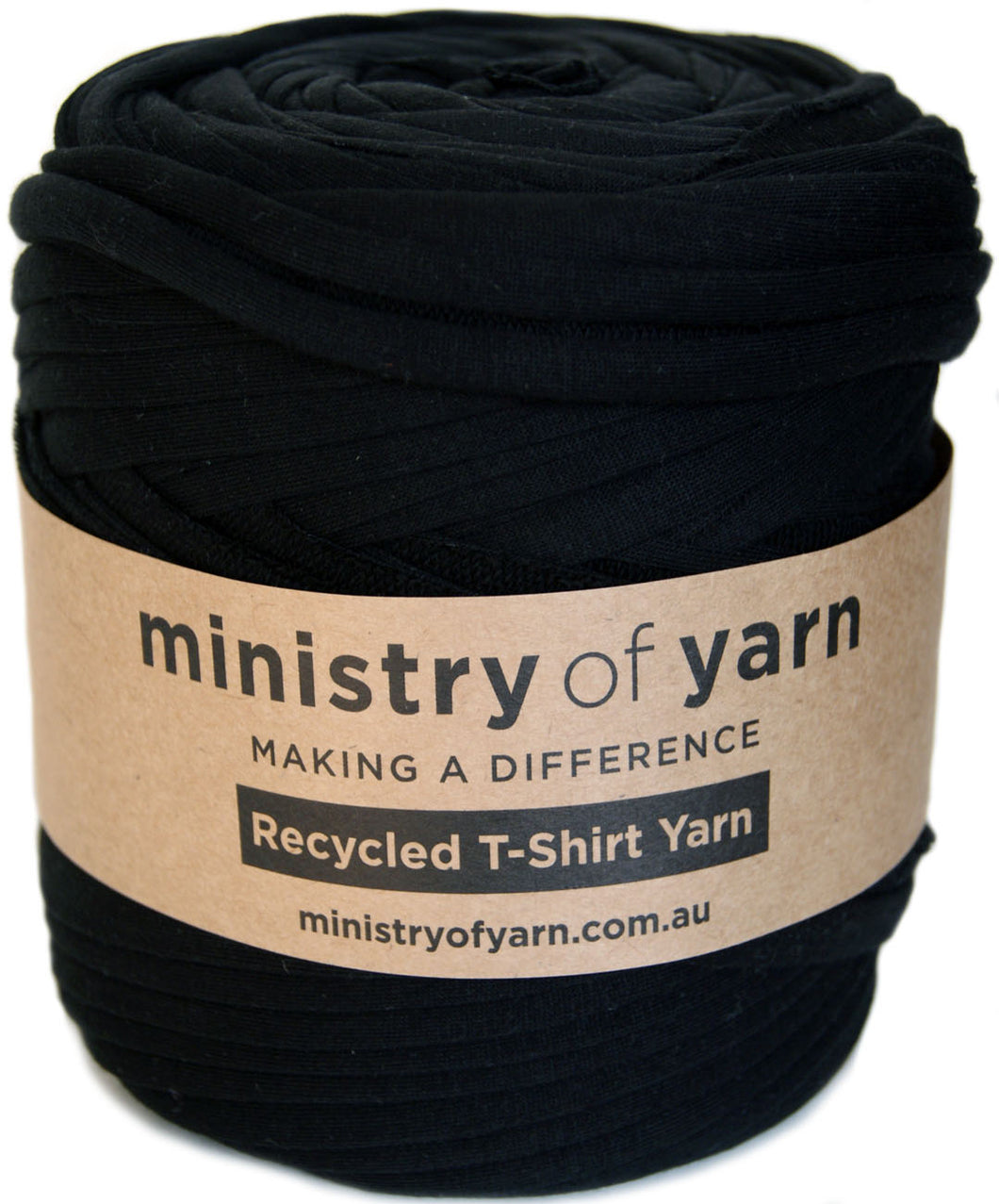 black recycled tshirt yarn Australia Ministry of Yarn