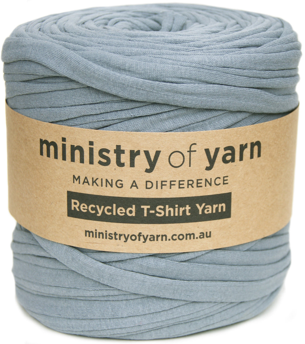 Light steel grey recycled tshirt yarn Australia Ministry of Yarn