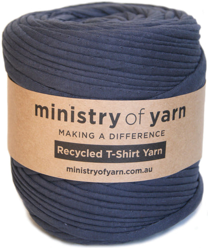 Mid grey recycled tshirt yarn Australia Ministry of Yarn