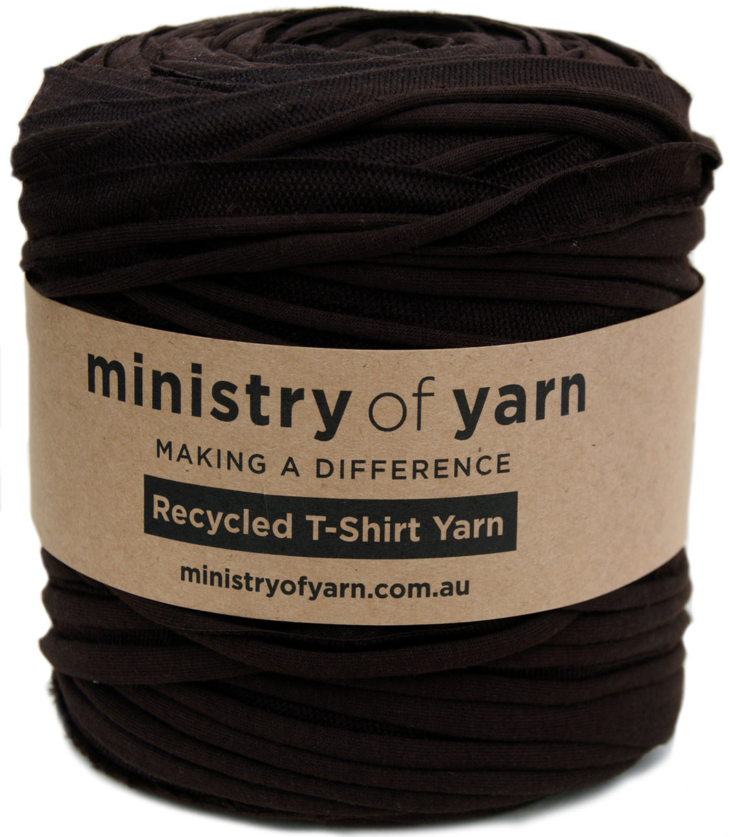 Darl Brown French Terry Recycled tshirt yarn Australia Ministry of Yarn