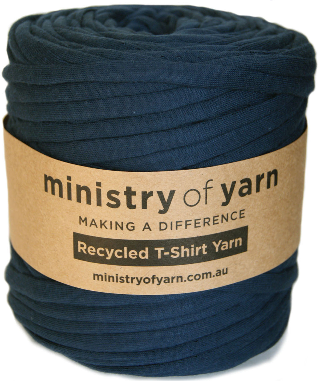 Dark Blue recycled tshirt yarn Australia Ministry of Yarn