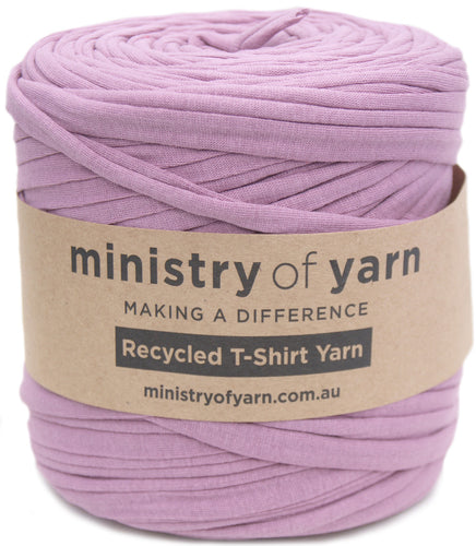 Light dusty purple recycled tshirt yarn Australia Ministry of Yarn