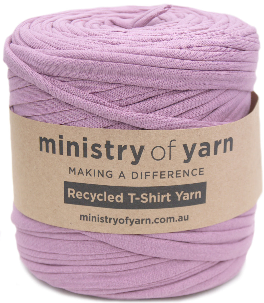 Light dusty purple recycled tshirt yarn Australia Ministry of Yarn