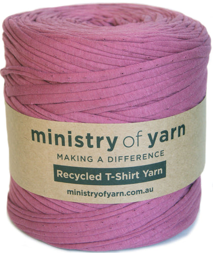 dark dusty pink recycled tshirt yarn Australia Ministry of Yarn