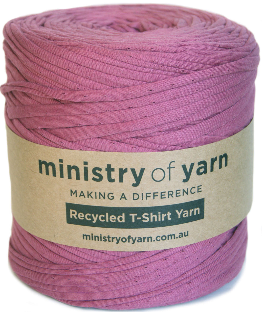dark dusty pink recycled tshirt yarn Australia Ministry of Yarn