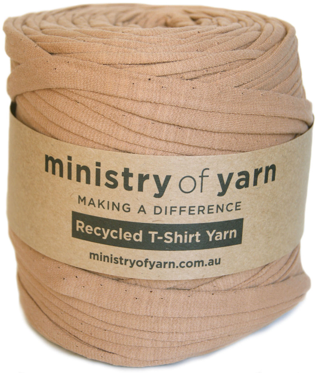 Tan brown recycled tshirt yarn Australia Ministry of Yarn