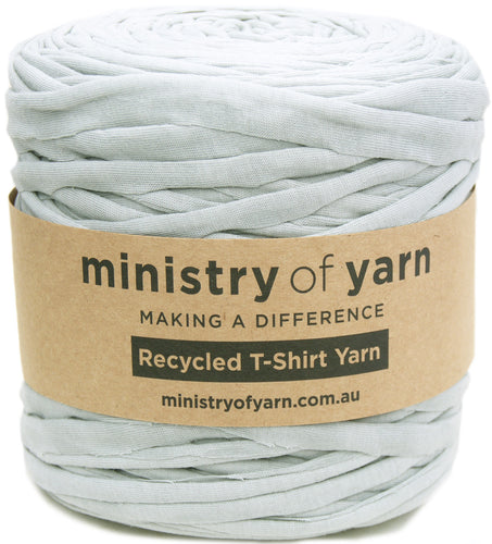 Light grey recycled tshirt yarn Australia Ministry of Yarn