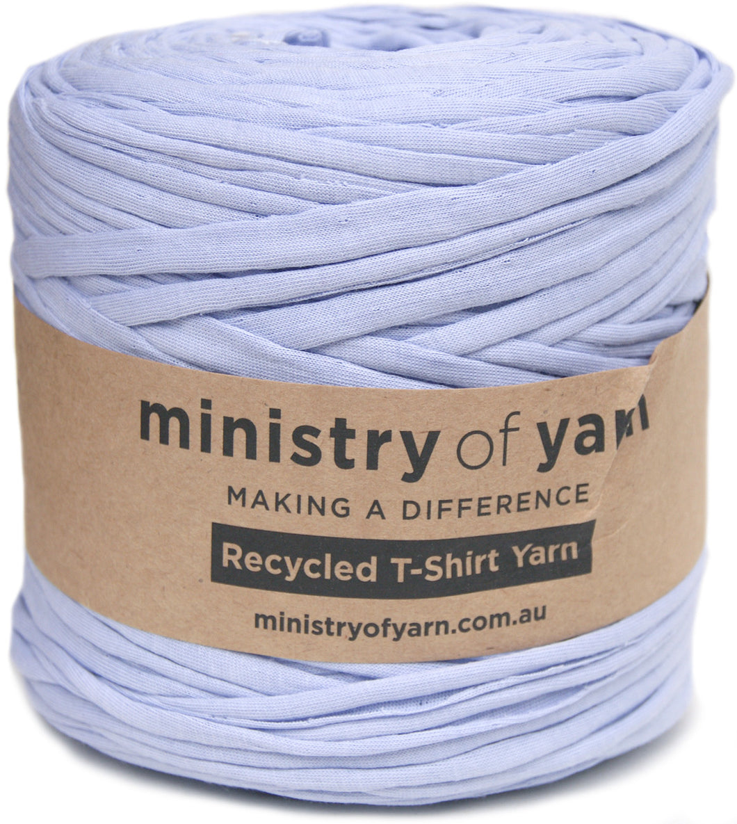 Light purple recycled tshirt yarn Australia Ministry of Yarn