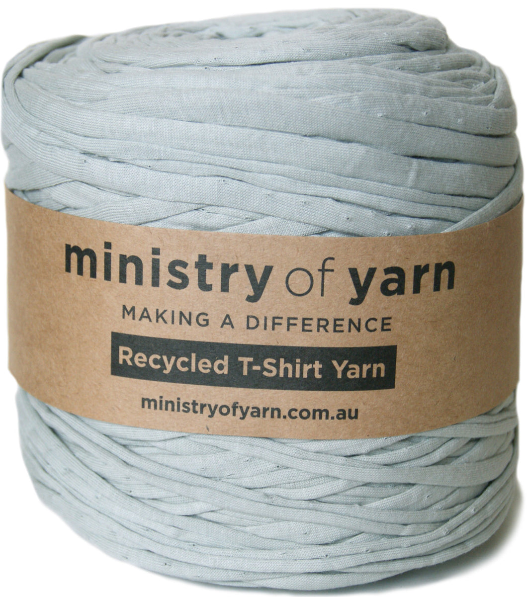 Light grey recycled tshirt yarn Australia Ministry of Yarn