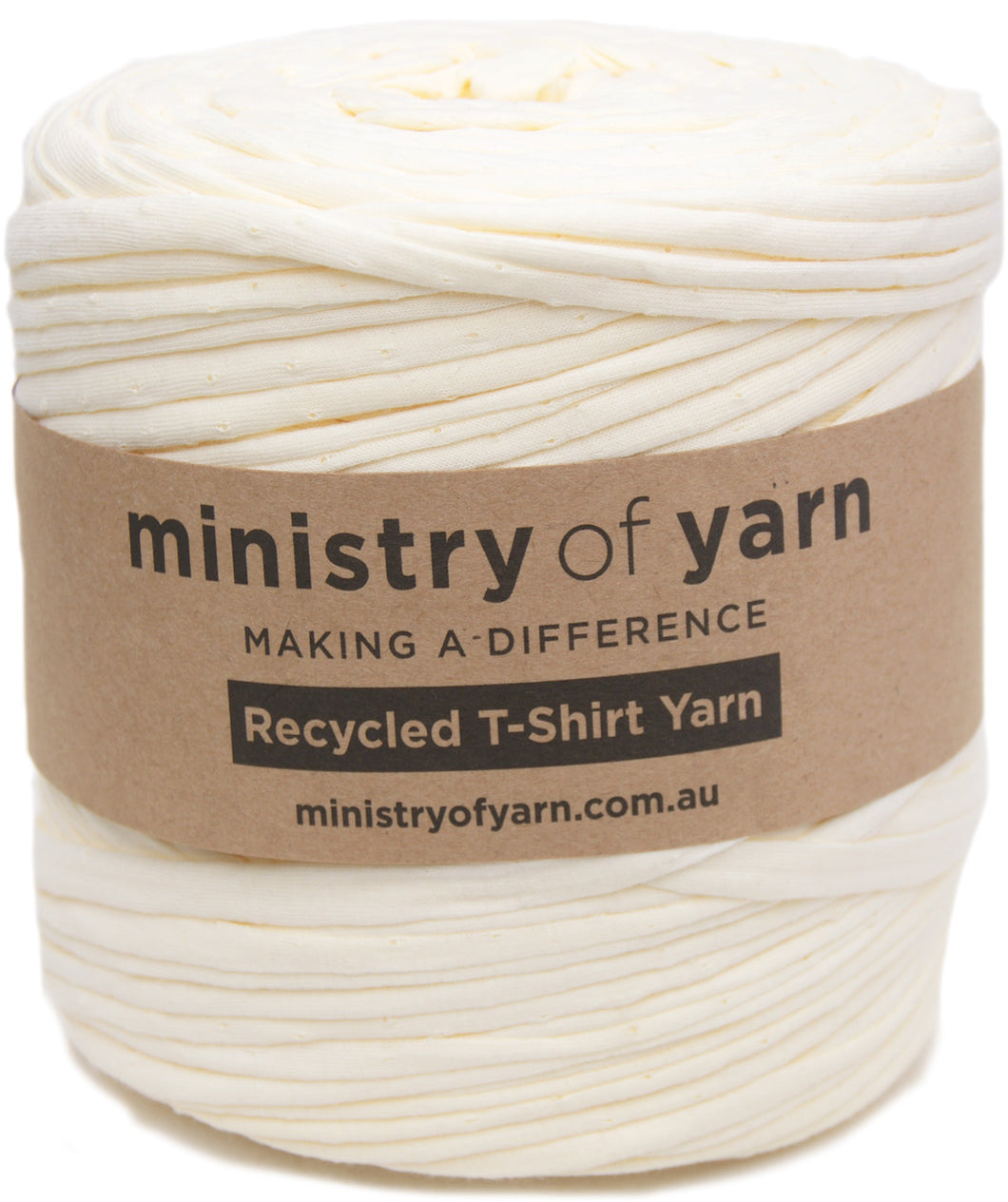 light soft yellow recycled tshirt yarn Australia Ministry of Yarn