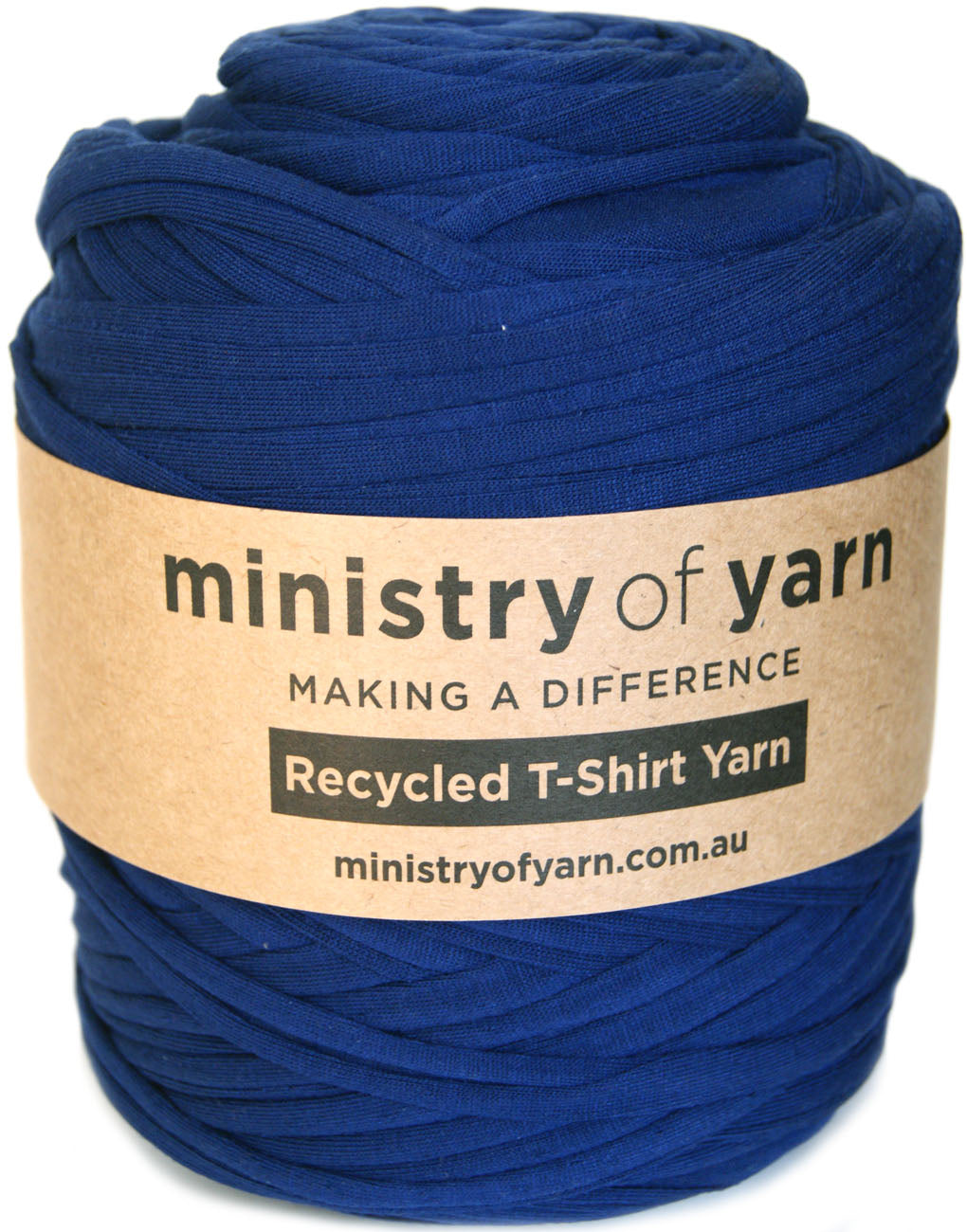 Royal blue recycled tshirt yarn Australia Ministry  of Yarn