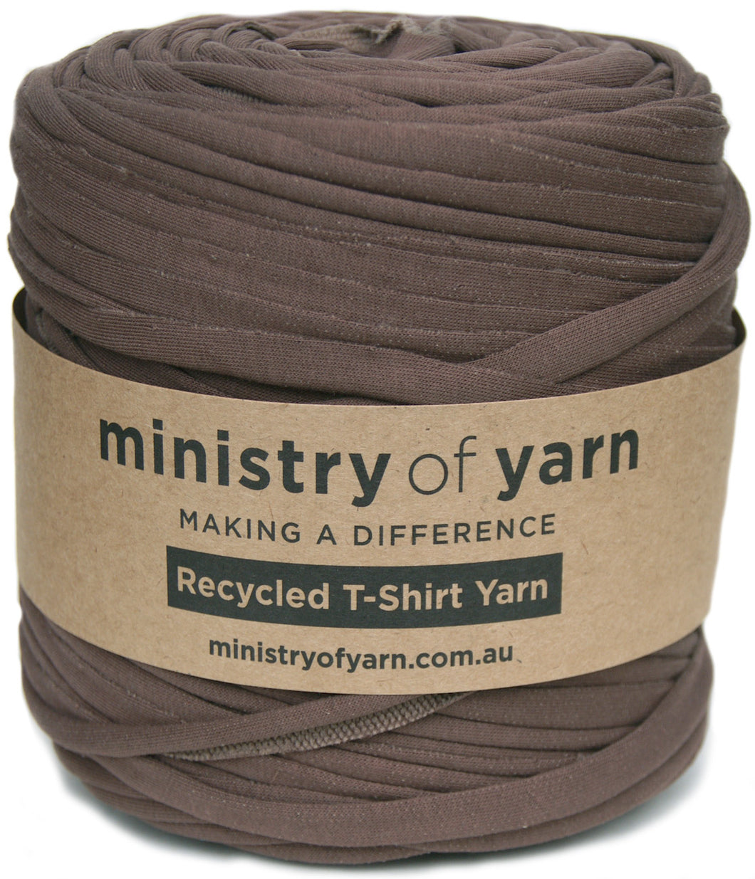 Mid Brown Recycled tshirt yarn Australia Ministry of Yarn