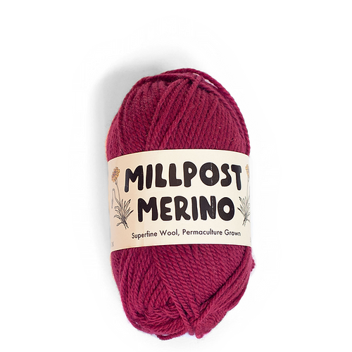 Millpost Merino Superfine Merino Ball - Millpost Red