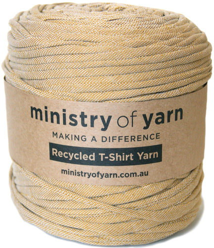 Light gold recycled tricot tshirt yarn Australia Ministry of Yarn