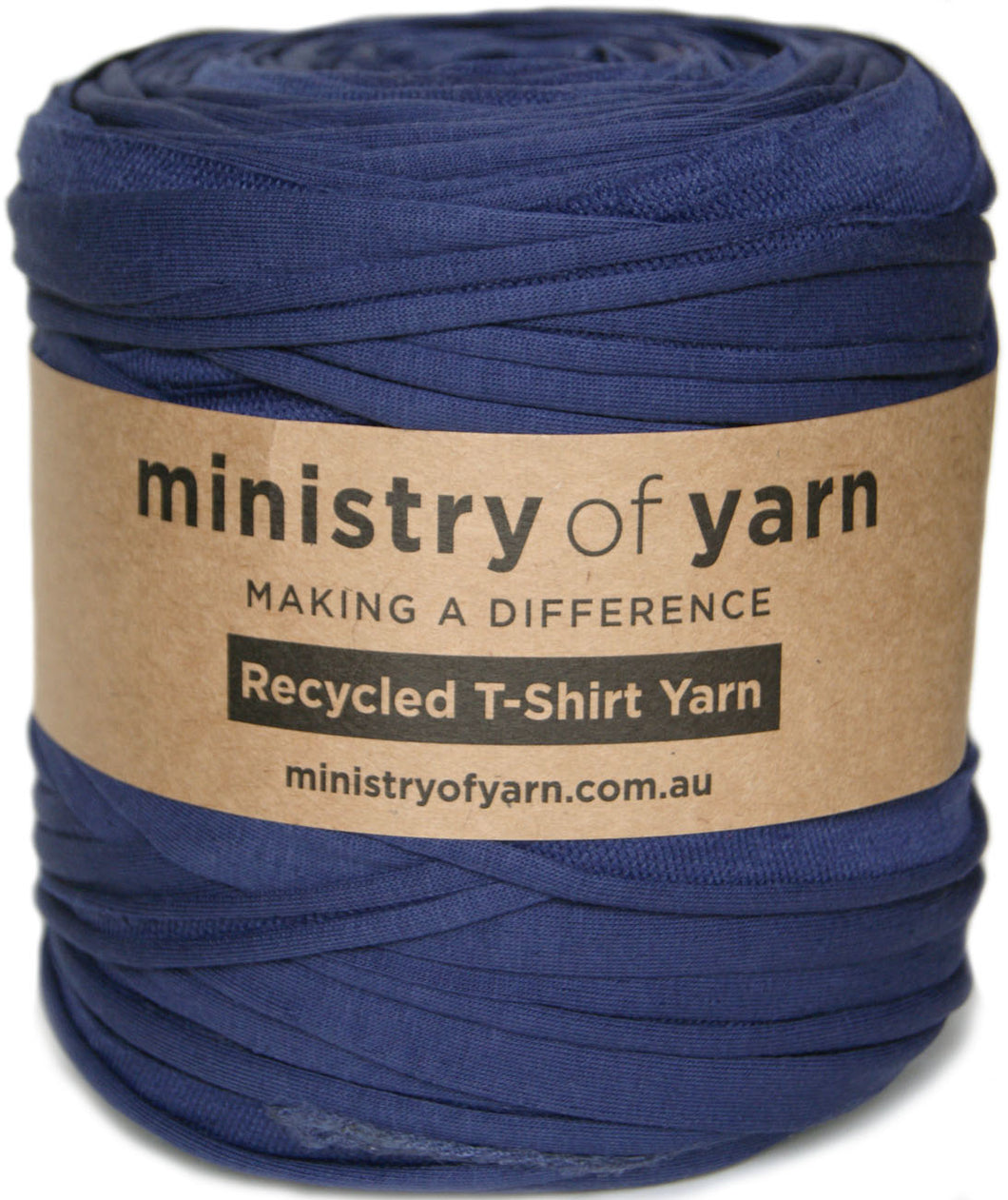 Navy Blue recycled tshirt yarn Australia Ministry of Yarn