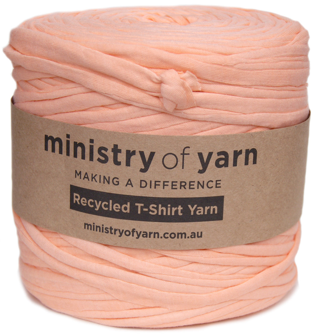 Light bright orange recycled tshirt yarn Australia Ministry of Yarn