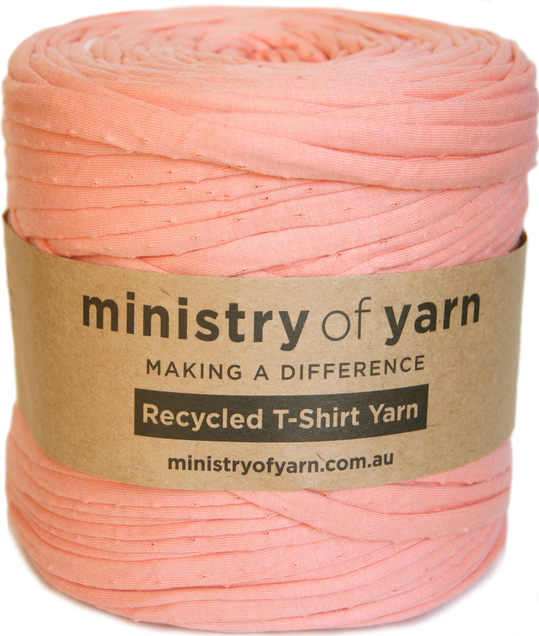 Light peach orange recycled tshirt yarn Australia Ministry of Yarn