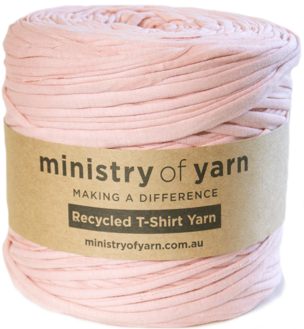 Light pink recycled tshirt yarn Australia Ministry of Yarn
