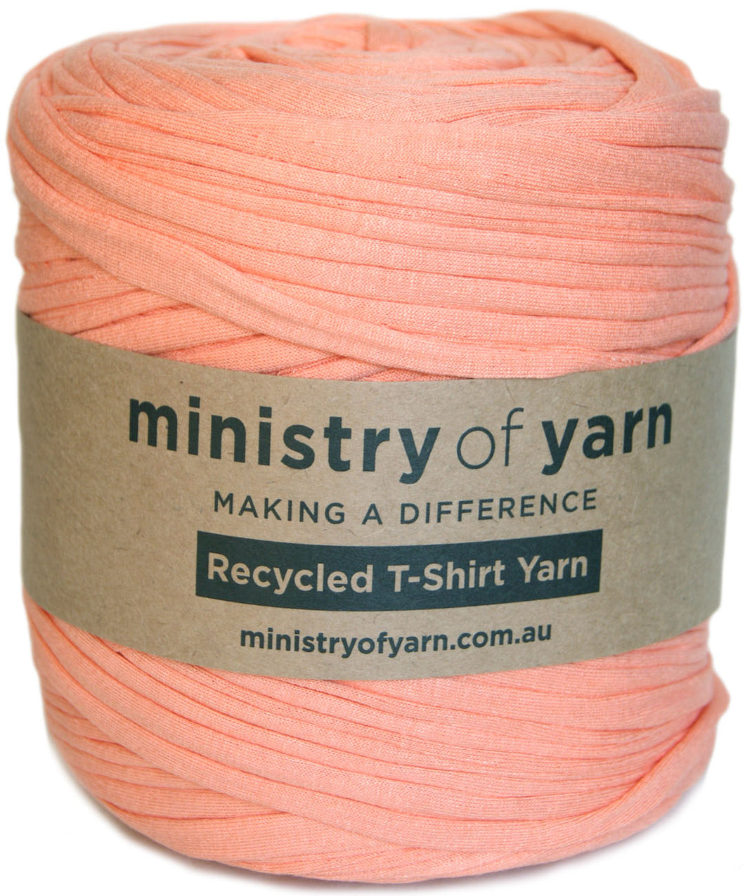 Light shiny orange recycled tshirt yarn Australia Ministry of Yarn
