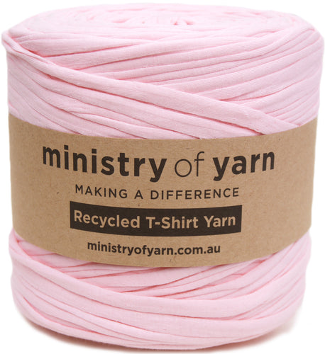 light pink recycled tshirt yarn Australia Ministry of Yarn