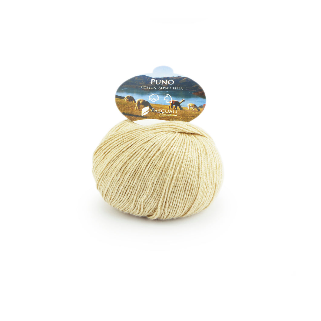 Light tan organic cotton and alpaca Pascuali yarn Australia