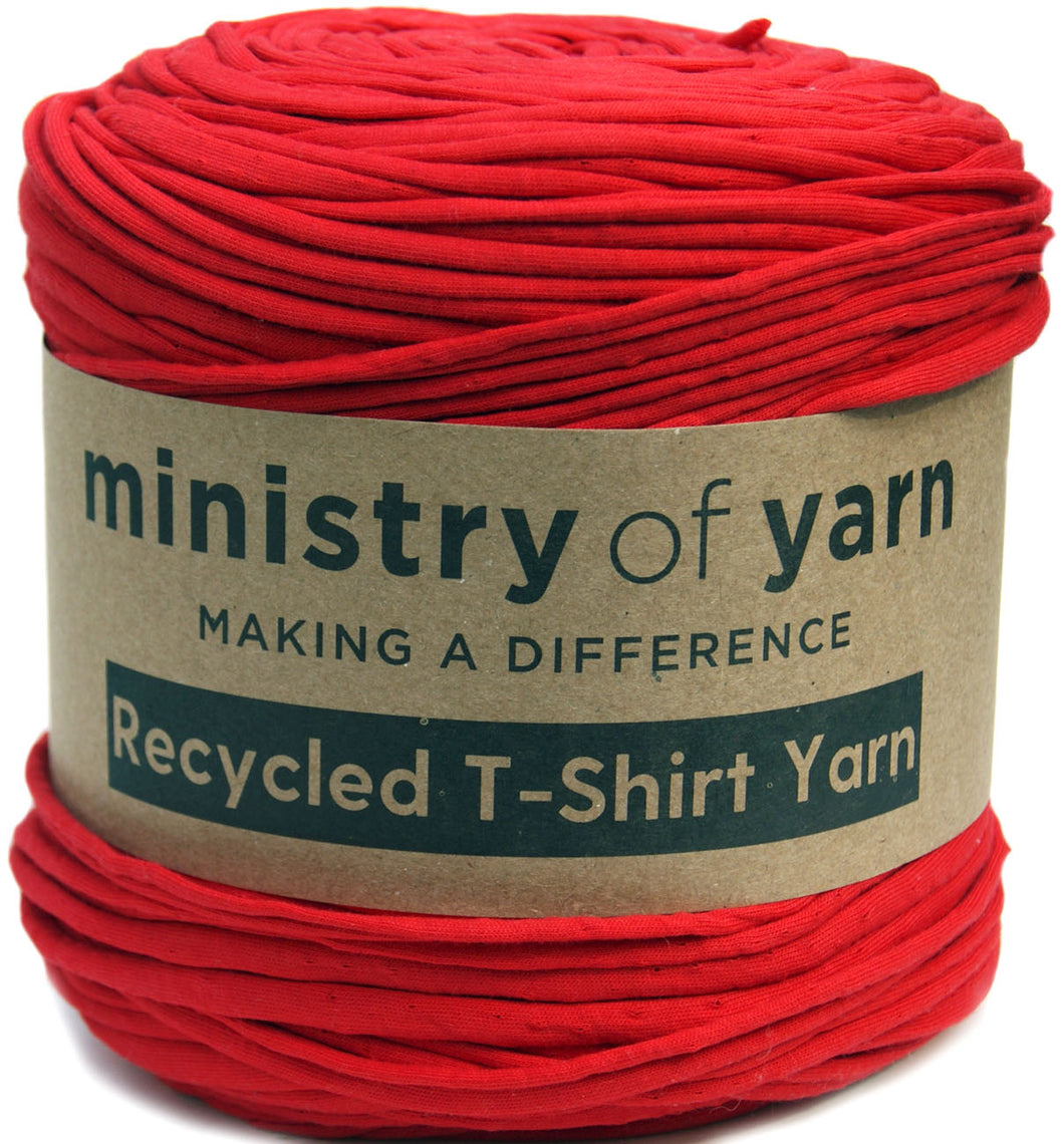 bold red recycled t-shirt yarn Australia