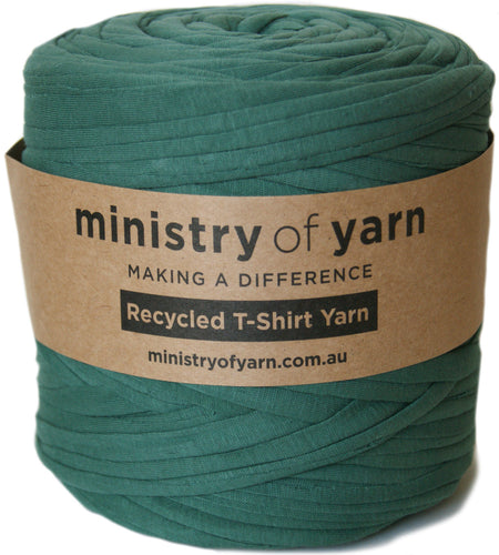 mid green recycled tshirt yarn Australia Ministry of Yarn