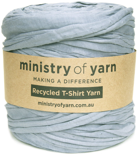 Light grey silver recycled tshirt yarn Australia Ministry of Yarn