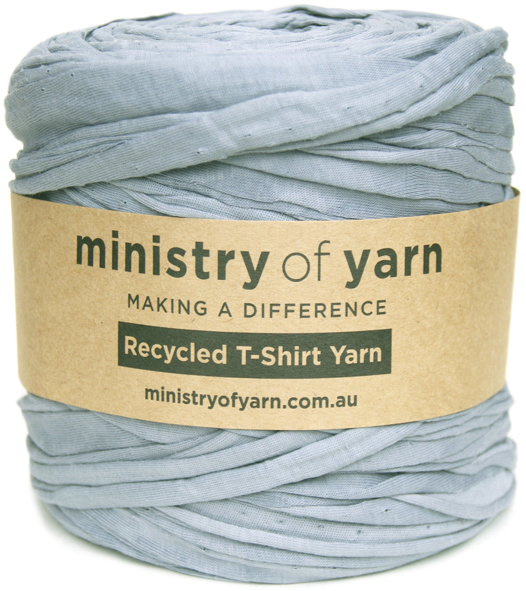 Light grey silver recycled tshirt yarn Australia Ministry of Yarn