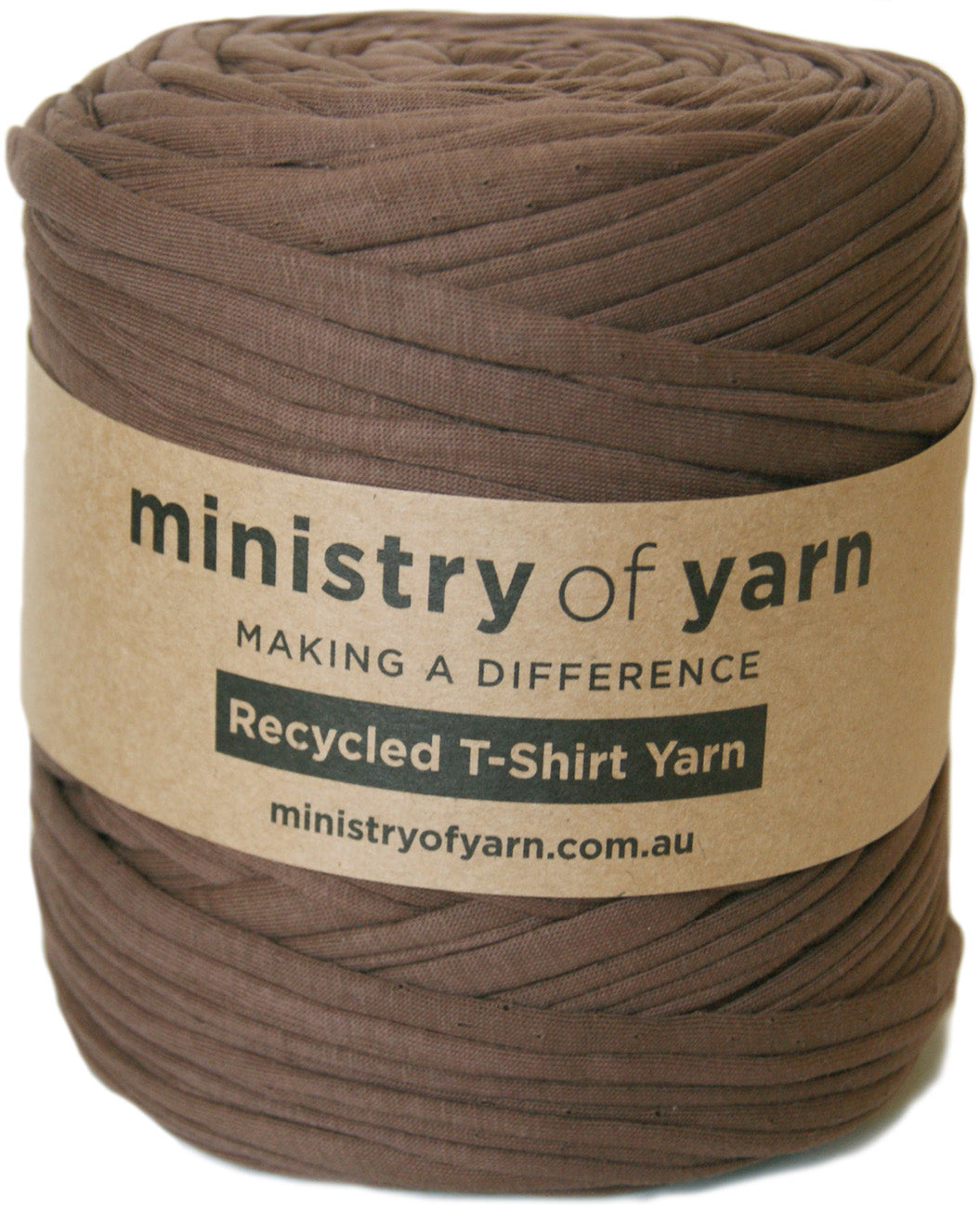 Mid brown recycled tshirt yarn Australia Ministry of Yarn