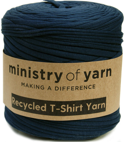 Dark blue recycled t-shirt yarn Australia