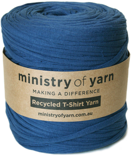 Dark Blue recycled tshirt yarn Australia Ministry of Australia