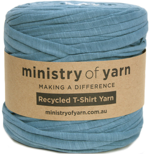 Dark Dusty Blue recycled tshirt yarn Australia Ministry of Yarn