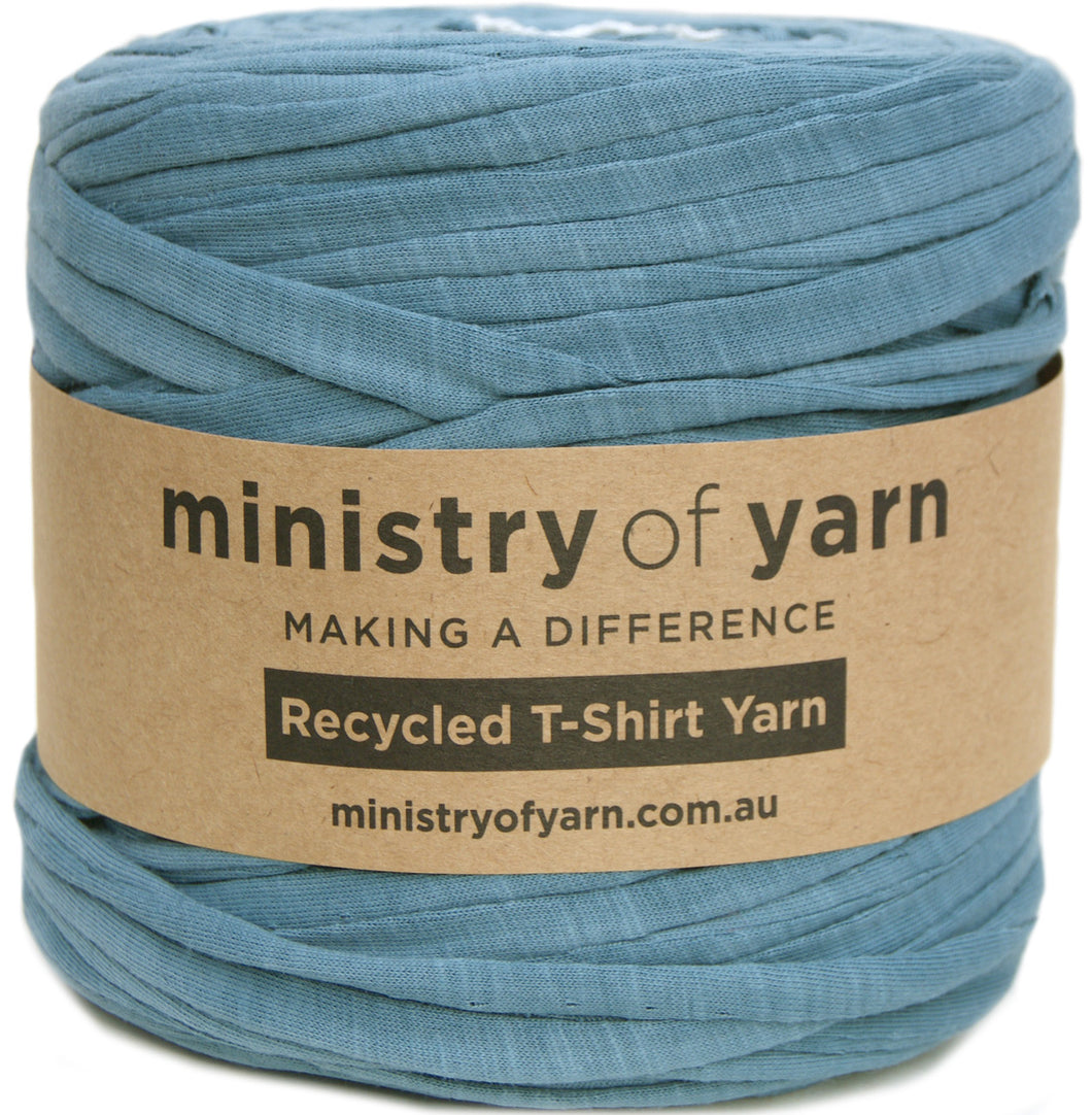 Dark Dusty Blue recycled tshirt yarn Australia Ministry of Yarn