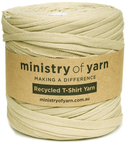 tan tricot rrecycled tshirt yarn Australia Ministry of Yarn
