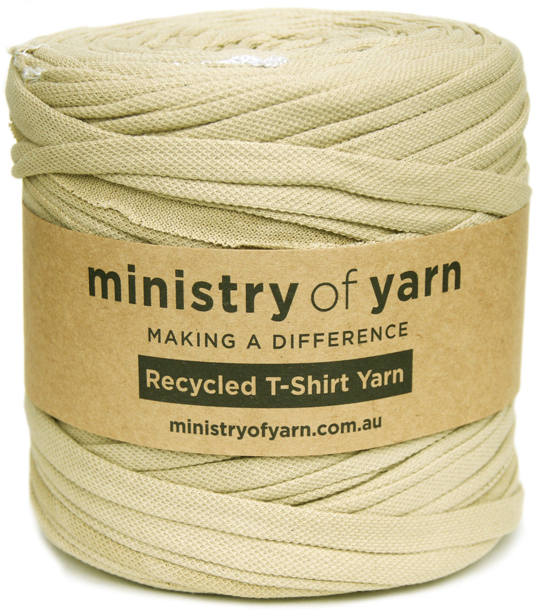 tan tricot rrecycled tshirt yarn Australia Ministry of Yarn