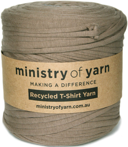 Taupe brown recycled tshirt yarn Australia Ministry of Yarn