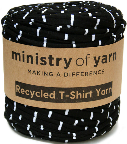 black and white stripes recycled t-shirt yarn Australia