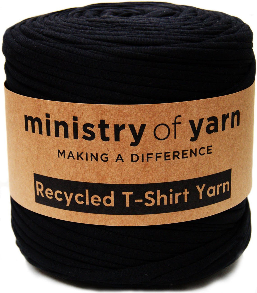 black recycled tshirt yarn Australia
