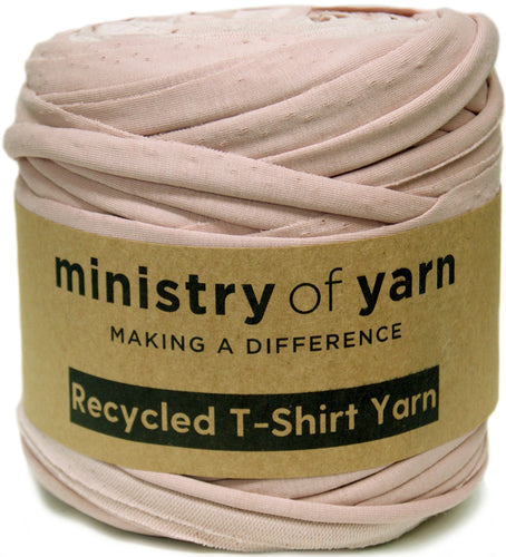 brown light pink recycled t-shirt yarn Australia