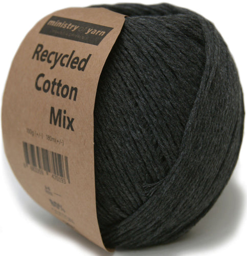Dark grey cotton recycled mix amigurumi yarn slim Australia