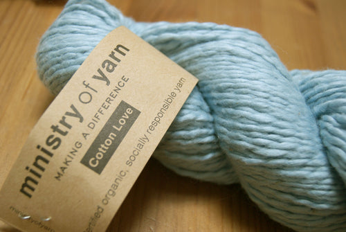 Light Blue DK Certified Organic Fair Trade Cotton Love Yarn Australia