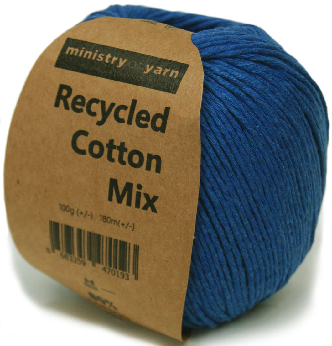 Deep blue recycled cotton yarn amigurumi little slim Australia