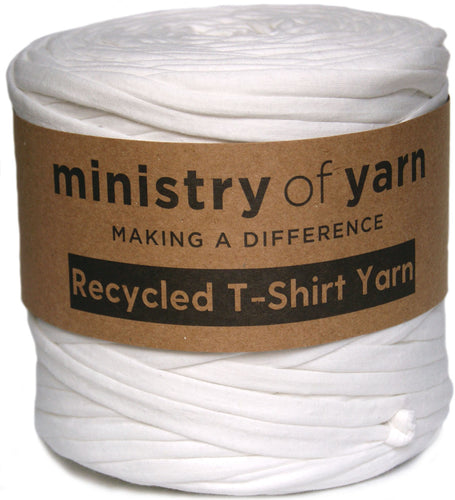 creamy white recycled t-shirt yarn Australia