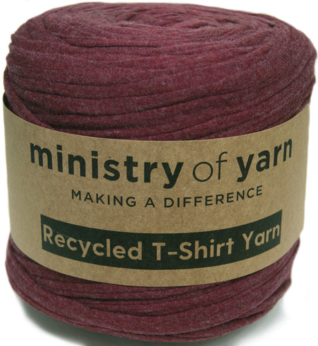 fuzzy red recycled tshirt yarn Australia