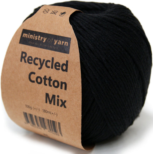 black recycled cotton mix yarn Amigurumi Australia