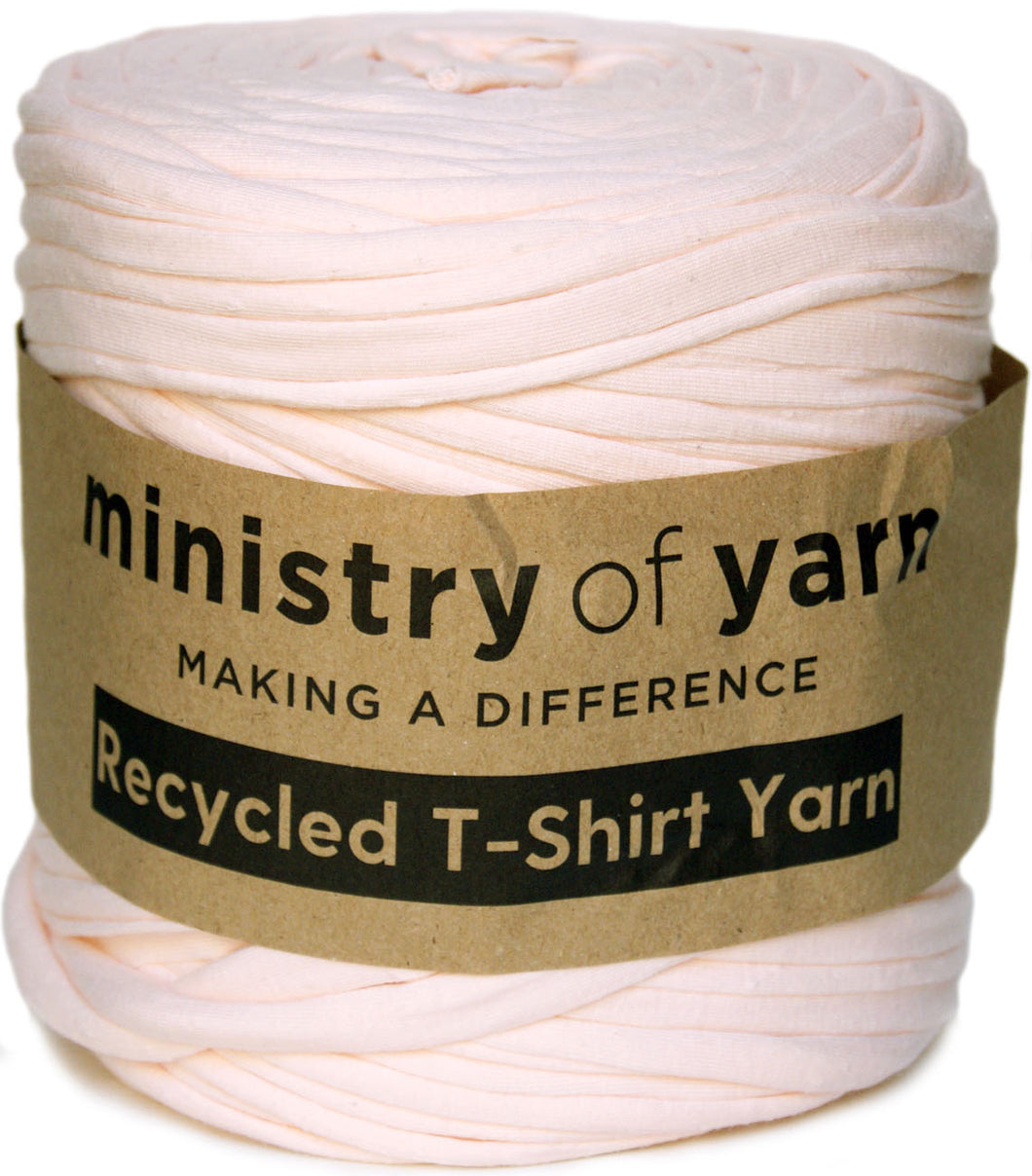 light pink peach recycled tshirt yarn Australia
